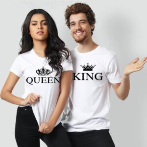 Pack Of 2 King & Queen Printed Half Sleeves T Shirt