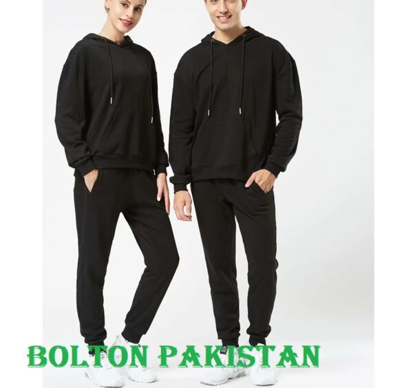 Black winter plain tracksuit gym suit for Men and Women
