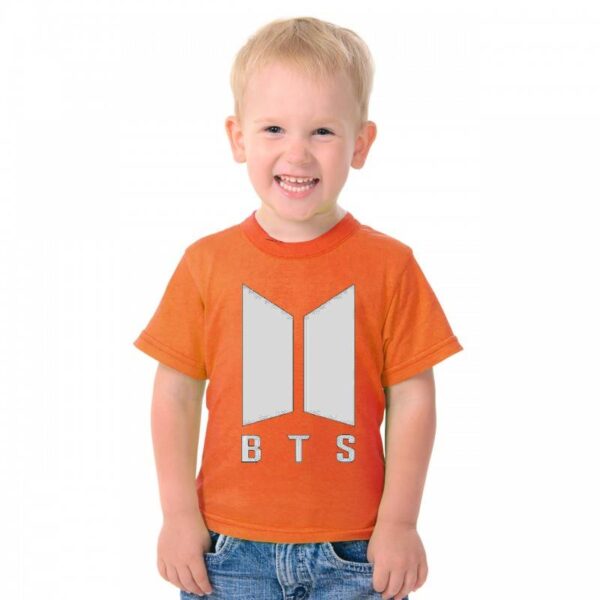 BTS Cotton half sleeves t-shirt for Kids - Orange