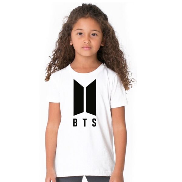 BTS Cotton half sleeves t-shirt for Kids - White