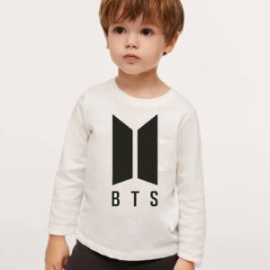 BTS Cotton full sleeves t-shirt for Kids - White
