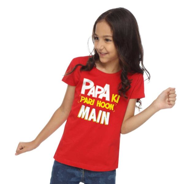 Papa ki pari hun main Red t-shirt for girls