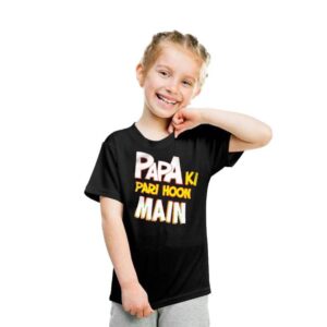 Papa ki pari hun main Black t-shirt for girls