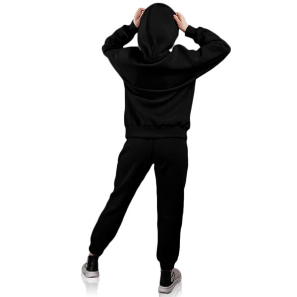 Black Fleece Hood Tracksuit for Women - Image 2