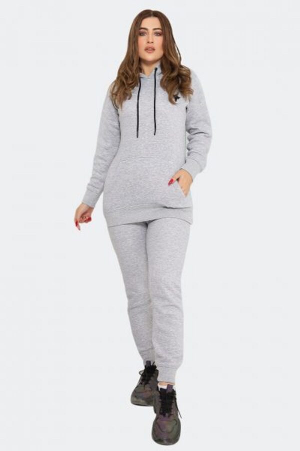 Heather Grey Hood Tracksuit Women