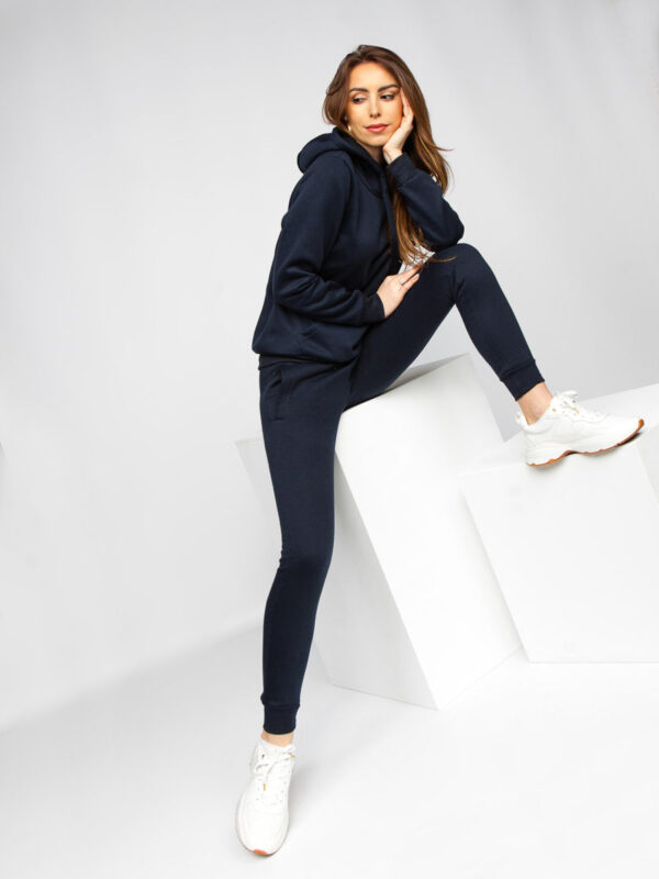 Navy Fleece Hood Tracksuit for Women - Image 2