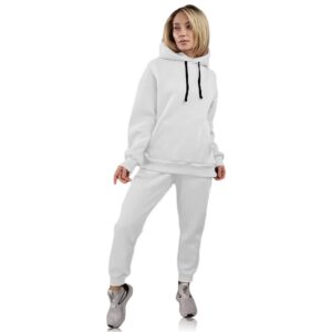 hood tracksuit women white