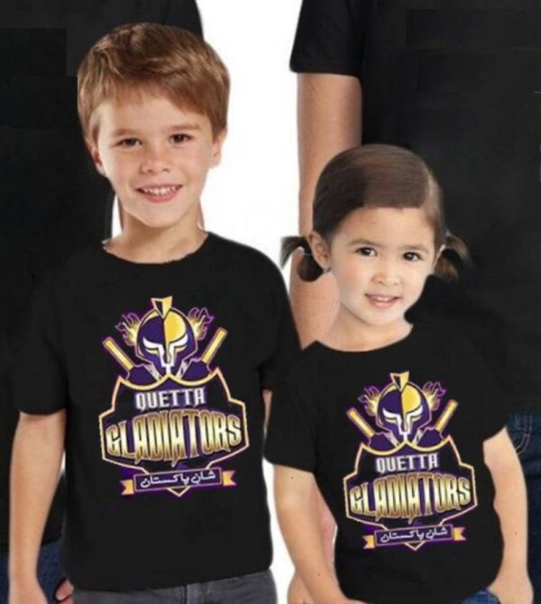 Quetta Gladiators PSL T-Shirt for Kids Black