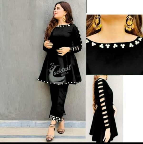 Touching pulse & stylish cutwork sleeves Dress 2 pcs - Image 4