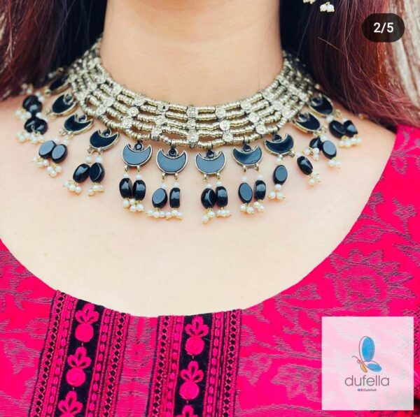 Afghani Jewelry Set Necklace and tops Black