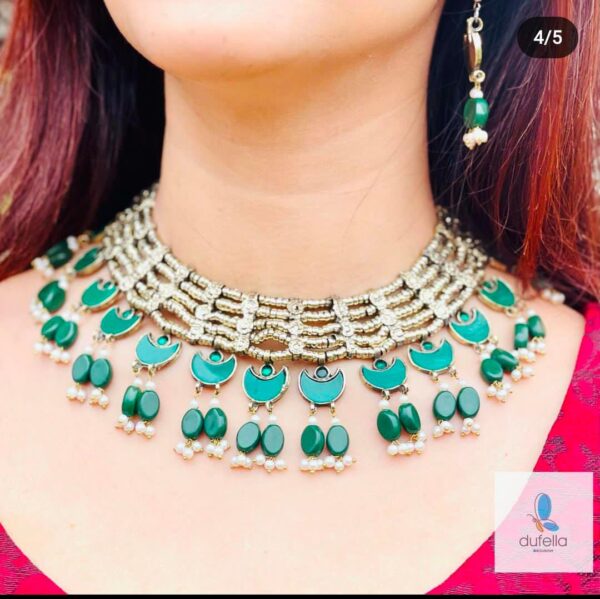Afghani Jewelry Set Necklace and tops Sea Green