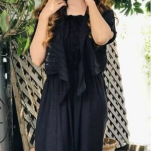 Black Linen Jumpsuit with Koti for Women