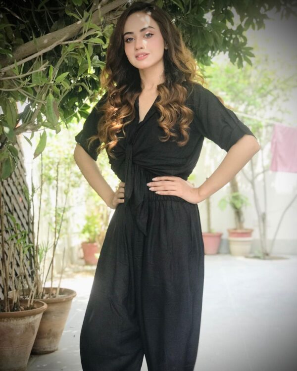 Black Linen Jumpsuit with Koti for Women - Image 2