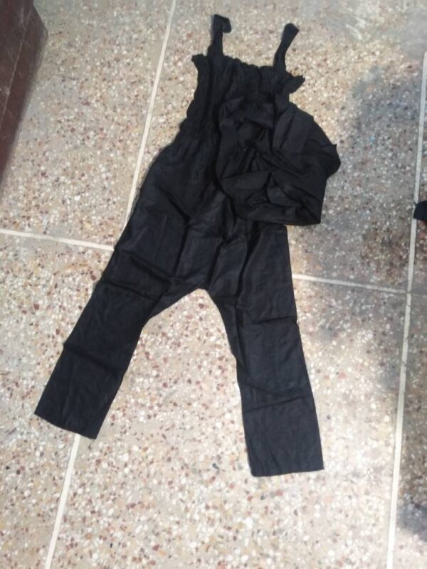 Black Linen Jumpsuit with Koti for Women - Image 6