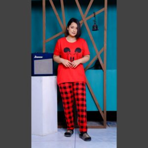 Mickey Red Night Suit for Girls and Women