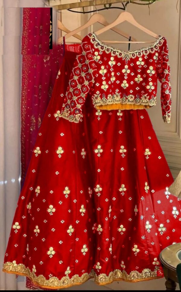 2 pcs Skirt and Blouse Sharara Wedding Dress for Women and Girls - Image 3