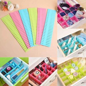4pcs White Drawer Divider Adjustable Drawer Divider Partition Sock