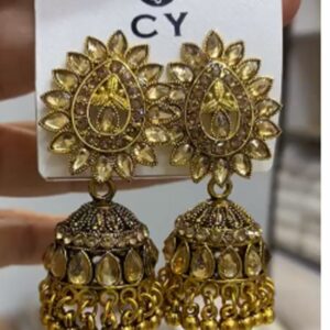 Indian Mirror Jhumka Drop Earrings