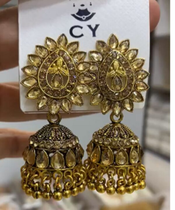 Indian Mirror Jhumka Drop Earrings