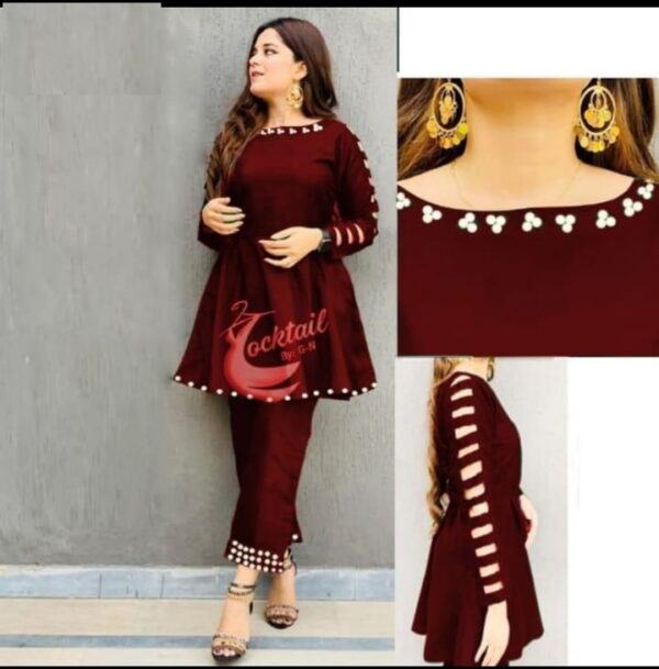 Touching pulse & stylish cutwork sleeves Dress 2 pcs - Image 7