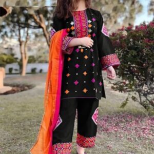 Boski Linen Traditional Dress 2 Pcs