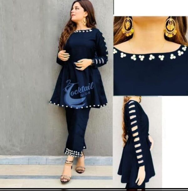 Touching pulse & stylish cutwork sleeves Dress 2 pcs - Image 5