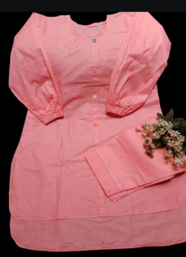 2 pcs Cotton Stitched Dress for Girls - Image 5