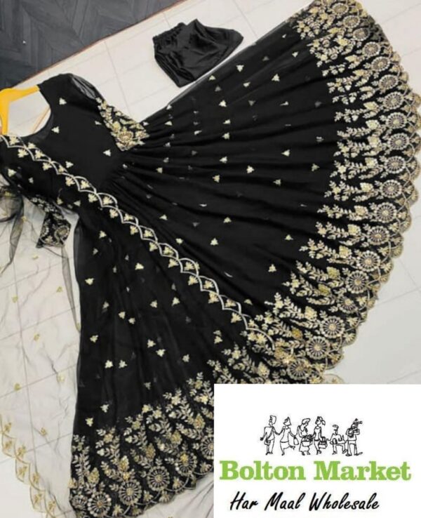 Border Embroidery With Emb Dupatta With Silk Trouser 3Pcs