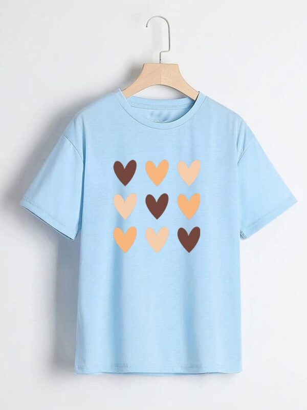 Heart Printed T-Shirt for Women - Image 7