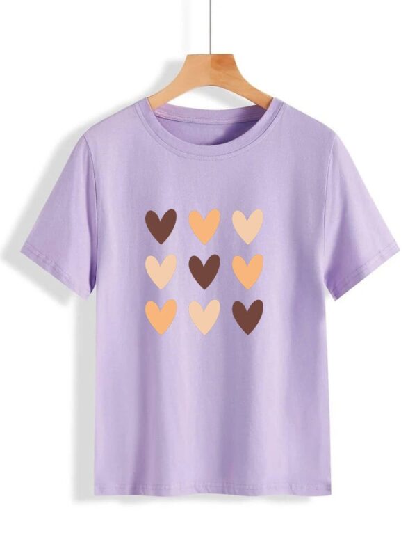Heart Printed T-Shirt for Women - Image 3