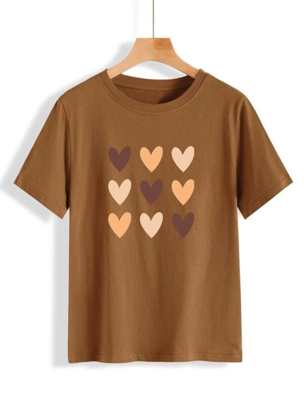Heart Printed T-Shirt for Women - Image 9