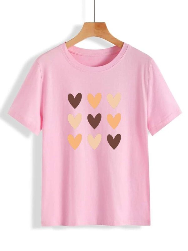 Heart Printed T-Shirt for Women - Image 6