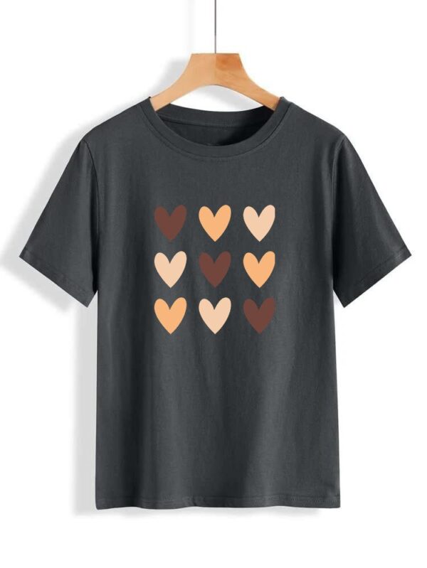 Heart Printed T-Shirt for Women - Image 5