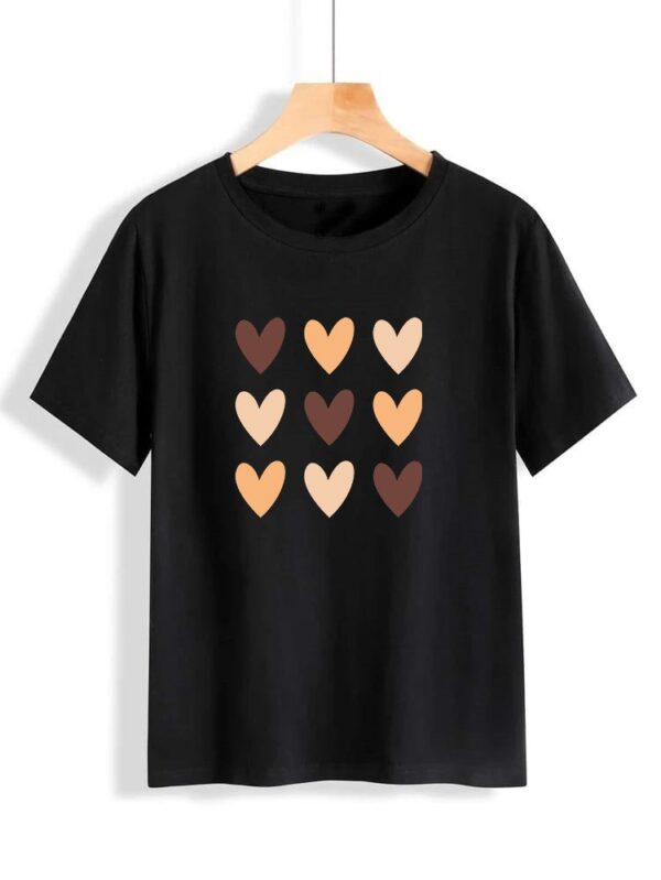 Heart Printed T-Shirt for Women - Image 10