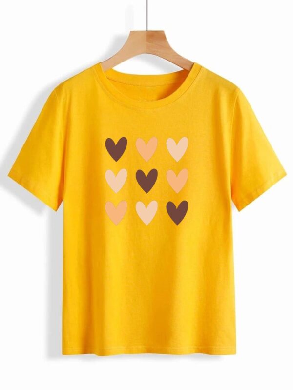 Heart Printed T-Shirt for Women - Image 2