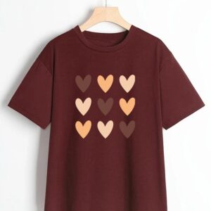 Heart Printed T-Shirt for Women
