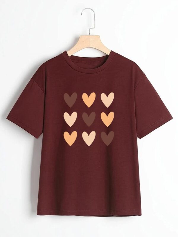 Heart Printed T-Shirt for Women