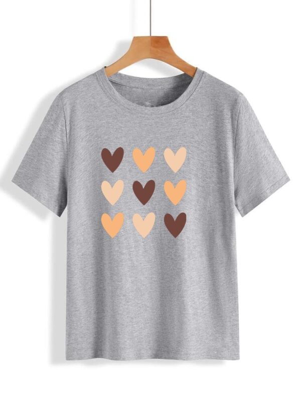 Heart Printed T-Shirt for Women - Image 8