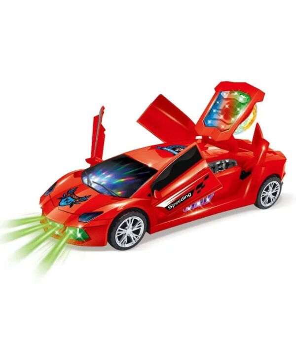 Sports Car 360 degree rotation doors opening music 3d projection flashing disco lights racing battery operated electric toys for kids - Image 5