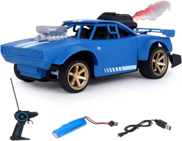 High Speed Remote Control Smoke Car with Rechargeable Battery for Kids - Image 5