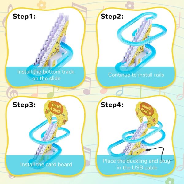 Duck Climbing Stairs Toy Rail Car Toy - Image 5
