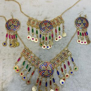 Afghani Necklace Jhumka and Matha patti