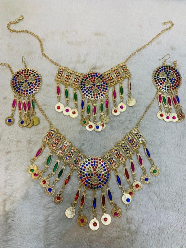 Afghani Necklace Jhumka and Matha patti