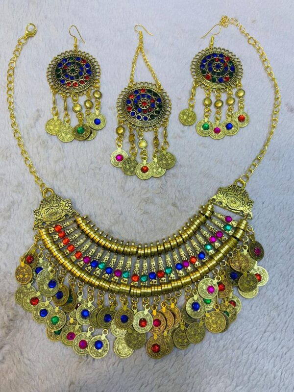 Afghani Necklace Jhumka and Jhoomar