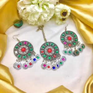 Afghani Jhoomar and earrings