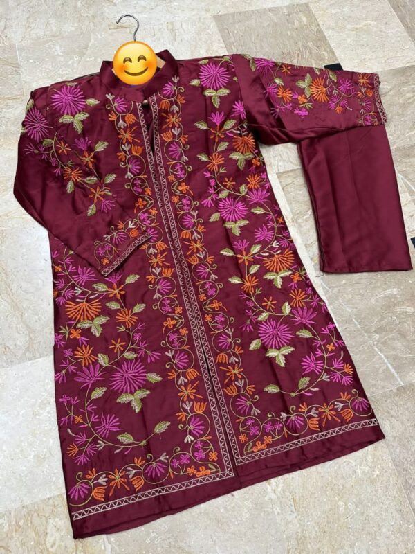 Heavy Embroidered 3 Pcs Suit for Women - Image 5