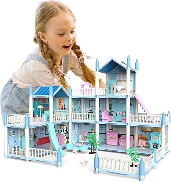 Doll House Set with Rooms and Furniture Accessories Play Dream House for Girls - 3 Storey's - Image 7