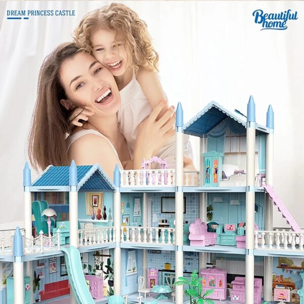 Doll House Set with Rooms and Furniture Accessories Play Dream House for Girls - 3 Storey's - Image 2
