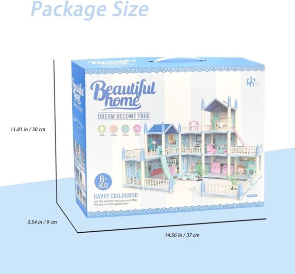 Doll House Set with Rooms and Furniture Accessories Play Dream House for Girls - 3 Storey's - Image 4
