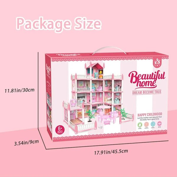 Doll House Set with Rooms and Furniture Accessories Play Dream House for Girls - 3 Storey's - Image 8